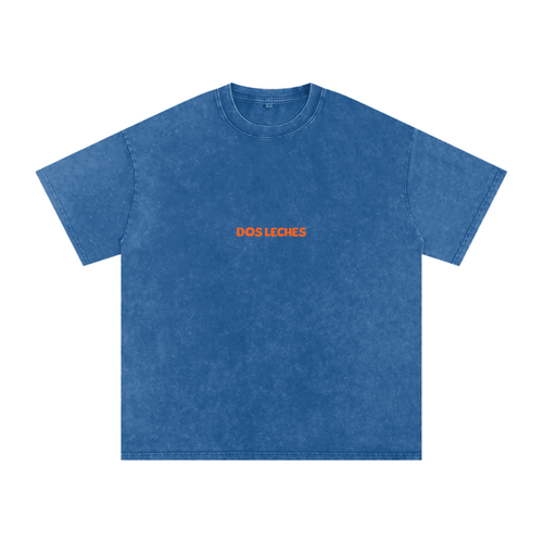 Dos Leches -  Dark Blue Acid-Wash Oversize T-Shirt